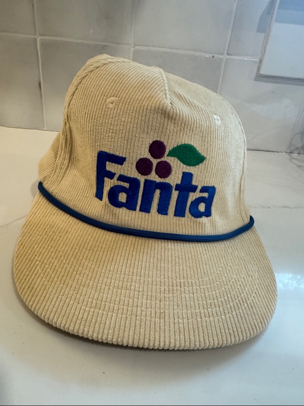 Kids Corduroy Cap in Cream